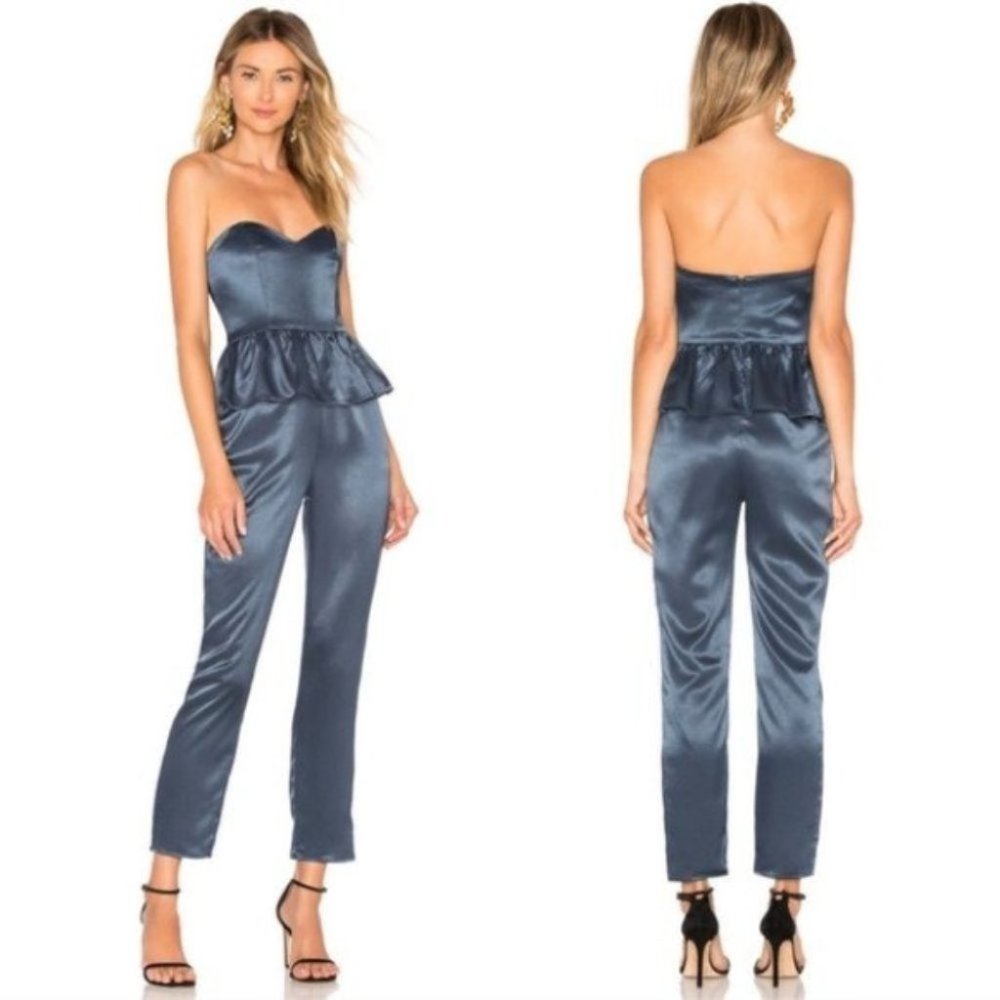 Lovers + Friends Nico Strapless Jumpsuit In Navy